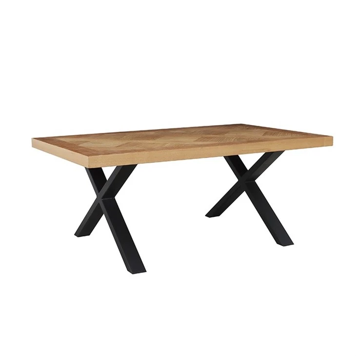 Wood Top with Metal Leg Table Wood Top with Metal Leg Table
